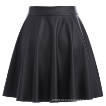 Kate Kasin Women's Basic Casual Synthetic Leather Flared A-Line Mini Skirt KK000519-1